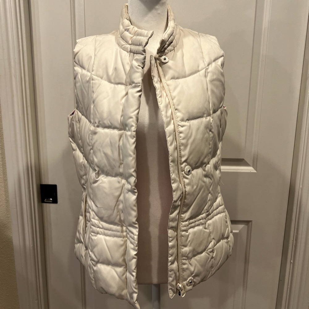 Lilly Pulitzer Cream Off White Down Puffer Vest Size S